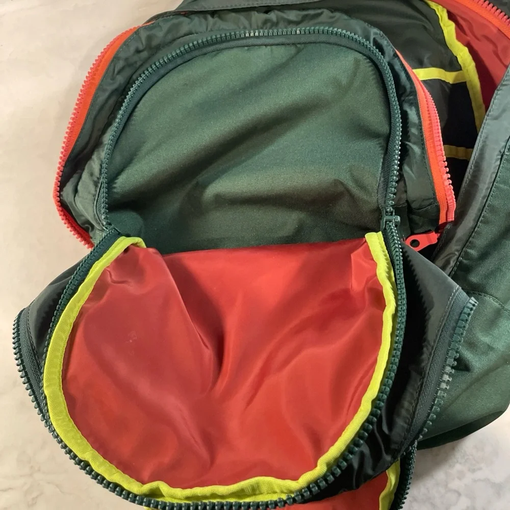 Unisex - Forest Green Backpack with Tan Accents